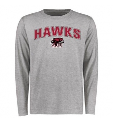 Saint Joseph's Hawks Proud Mascot Long Sleeves T-Shirt Ash