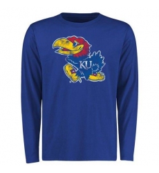 Kansas Jayhawks Big & Tall Classic Primary Long Sleeves T-Shirt Royal