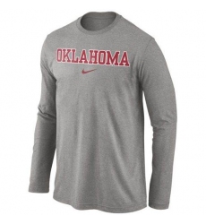 Oklahoma Sooners Nike Wordmark Long Sleeves T-Shirt Gray