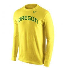 Oregon Ducks Nike Wordmark Long Sleeves T-Shirt Yellow