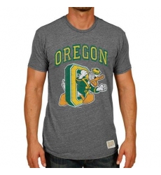 Oregon Ducks Original Retro Brand Vintage School Over Donald O Tri-Blend T-Shirt Heather Grey