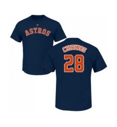 Baseball Houston Astros #28 Robinson Chirinos Navy Blue Name & Number T-Shirt