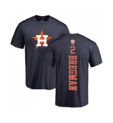 MLB Nike Houston Astros #2 Alex Bregman Navy Blue Backer T-Shirt