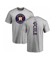 MLB Nike Houston Astros #45 Gerrit Cole Ash Backer T-Shirt