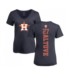 MLB Women's Nike Houston Astros #27 Jose Altuve Navy Blue Backer T-Shirt