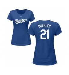 MLB Women's Nike Los Angeles Dodgers #21 Walker Buehler Royal Blue Name & Number T-Shirt
