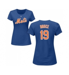 MLB Women's Nike New York Mets #19 Jay Bruce Royal Blue Name & Number T-Shirt