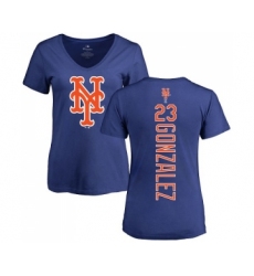 MLB Women's Nike New York Mets #23 Adrian Gonzalez Royal Blue Backer T-Shirt