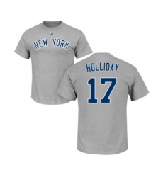 MLB Nike New York Yankees #17 Matt Holliday Gray Name & Number T-Shirt
