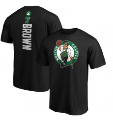 Men's Boston Celtics #7 Jaylen Brown Black Name & Number T-Shirt