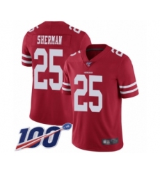 Youth San Francisco 49ers #25 Richard Sherman Red Team Color Vapor Untouchable Limited Player 100th Season Football Jersey
