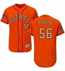 Men's Majestic Houston Astros #56 Hector Rondon Orange Alternate 2018 Gold Program Flex Base Authentic Collection MLB Jersey