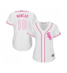 Women's Majestic Chicago White Sox #10 Yoan Moncada Authentic White Fashion Cool Base MLB Jerseys