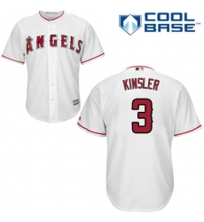 Men's Majestic Los Angeles Angels of Anaheim #3 Ian Kinsler Replica White Home Cool Base MLB Jersey