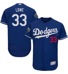 Men's Majestic Los Angeles Dodgers #33 Mark Lowe Royal Blue Alternate Flex Base Authentic Collection 2018 World Series MLB Jersey