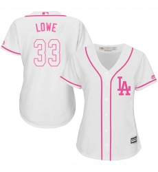 Women's Majestic Los Angeles Dodgers #33 Mark Lowe Replica White Fashion Cool Base MLB Jersey