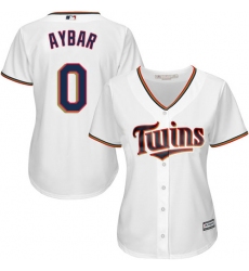 Women's Majestic Minnesota Twins #0 Erick Aybar Authentic White Home Cool Base MLB Jersey