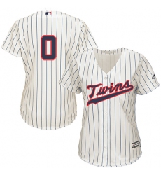 Women's Majestic Minnesota Twins #0 Erick Aybar Replica Cream Alternate Cool Base MLB Jersey