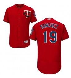 Men's Majestic Minnesota Twins #19 Anibal Sanchez Scarlet Alternate Flex Base Authentic Collection MLB Jersey