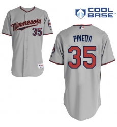 Men's Majestic Minnesota Twins #35 Michael Pineda Replica Grey Road Cool Base MLB Jersey