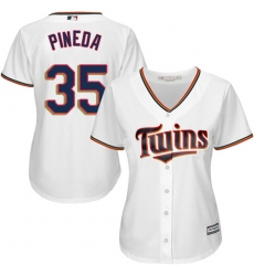 Women's Majestic Minnesota Twins #35 Michael Pineda Authentic White Home Cool Base MLB Jersey