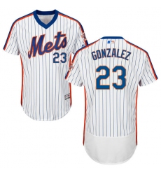 Men's Majestic New York Mets #23 Adrian Gonzalez White Alternate Flex Base Authentic Collection MLB Jersey