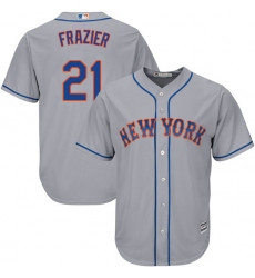 Youth Majestic New York Mets #21 Todd Frazier Authentic Grey Road Cool Base MLB Jersey