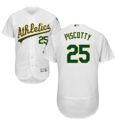 Men's Majestic Oakland Athletics #25 Stephen Piscotty White Home Flex Base Authentic Collection MLB Jersey