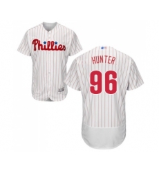 Men's Philadelphia Phillies #96 Tommy Hunter White Home Flex Base Authentic Collection Baseball Jersey