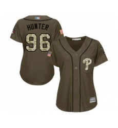 Women's Philadelphia Phillies #96 Tommy Hunter Authentic Green Salute to Service Baseball Jersey