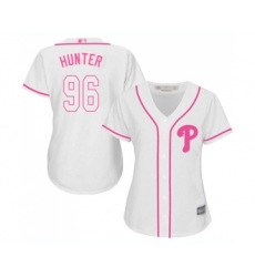 Women's Philadelphia Phillies #96 Tommy Hunter Replica White Fashion Cool Base Baseball Jersey
