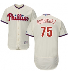 Men's Majestic Philadelphia Phillies #75 Francisco Rodriguez Cream Alternate Flex Base Authentic Collection MLB Jersey