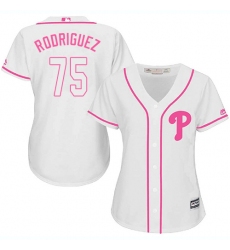 Women's Majestic Philadelphia Phillies #75 Francisco Rodriguez Authentic White Fashion Cool Base MLB Jersey