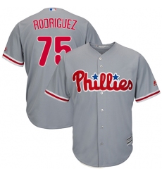 Youth Majestic Philadelphia Phillies #75 Francisco Rodriguez Authentic Grey Road Cool Base MLB Jersey