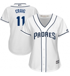 Women's Majestic San Diego Padres #11 Allen Craig Replica White Home Cool Base MLB Jersey