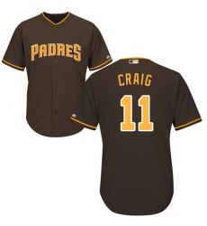 Youth Majestic San Diego Padres #11 Allen Craig Authentic Brown Alternate Cool Base MLB Jersey