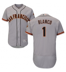 Men's Majestic San Francisco Giants #1 Gregor Blanco Grey Road Flex Base Authentic Collection MLB Jersey