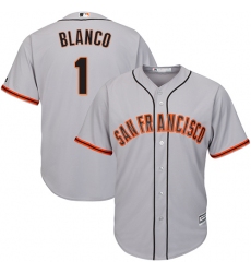 Youth Majestic San Francisco Giants #1 Gregor Blanco Authentic Grey Road Cool Base MLB Jersey