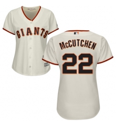 Women's Majestic San Francisco Giants #22 Andrew McCutchen Authentic Cream Home Cool Base MLB Jersey