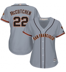 Women's Majestic San Francisco Giants #22 Andrew McCutchen Authentic Grey Road Cool Base MLB Jersey