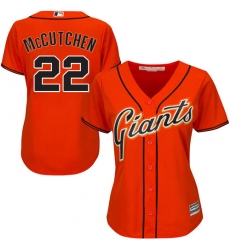 Women's Majestic San Francisco Giants #22 Andrew McCutchen Authentic Orange Alternate Cool Base MLB Jersey