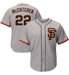 Youth Majestic San Francisco Giants #22 Andrew McCutchen Authentic Grey Road 2 Cool Base MLB Jersey