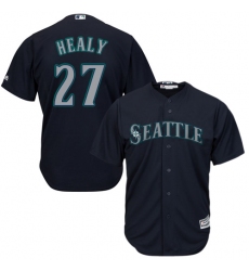 Men's Majestic Seattle Mariners #27 Ryon Healy Replica Navy Blue Alternate 2 Cool Base MLB Jersey