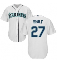 Youth Majestic Seattle Mariners #27 Ryon Healy Authentic White Home Cool Base MLB Jersey