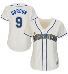 Women's Majestic Seattle Mariners #9 Dee Gordon Authentic Cream Alternate Cool Base MLB Jersey