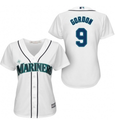 Women's Majestic Seattle Mariners #9 Dee Gordon Authentic White Home Cool Base MLB Jersey