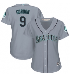 Women's Majestic Seattle Mariners #9 Dee Gordon Replica Grey Road Cool Base MLB Jersey