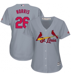 Women's Majestic St. Louis Cardinals #26 Bud Norris Replica Grey Road Cool Base MLB Jersey