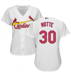 Women's Majestic St. Louis Cardinals #30 Jason Motte Replica White Home Cool Base MLB Jersey