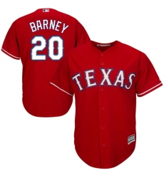 Youth Majestic Texas Rangers #20 Darwin Barney Replica Red Alternate Cool Base MLB Jersey